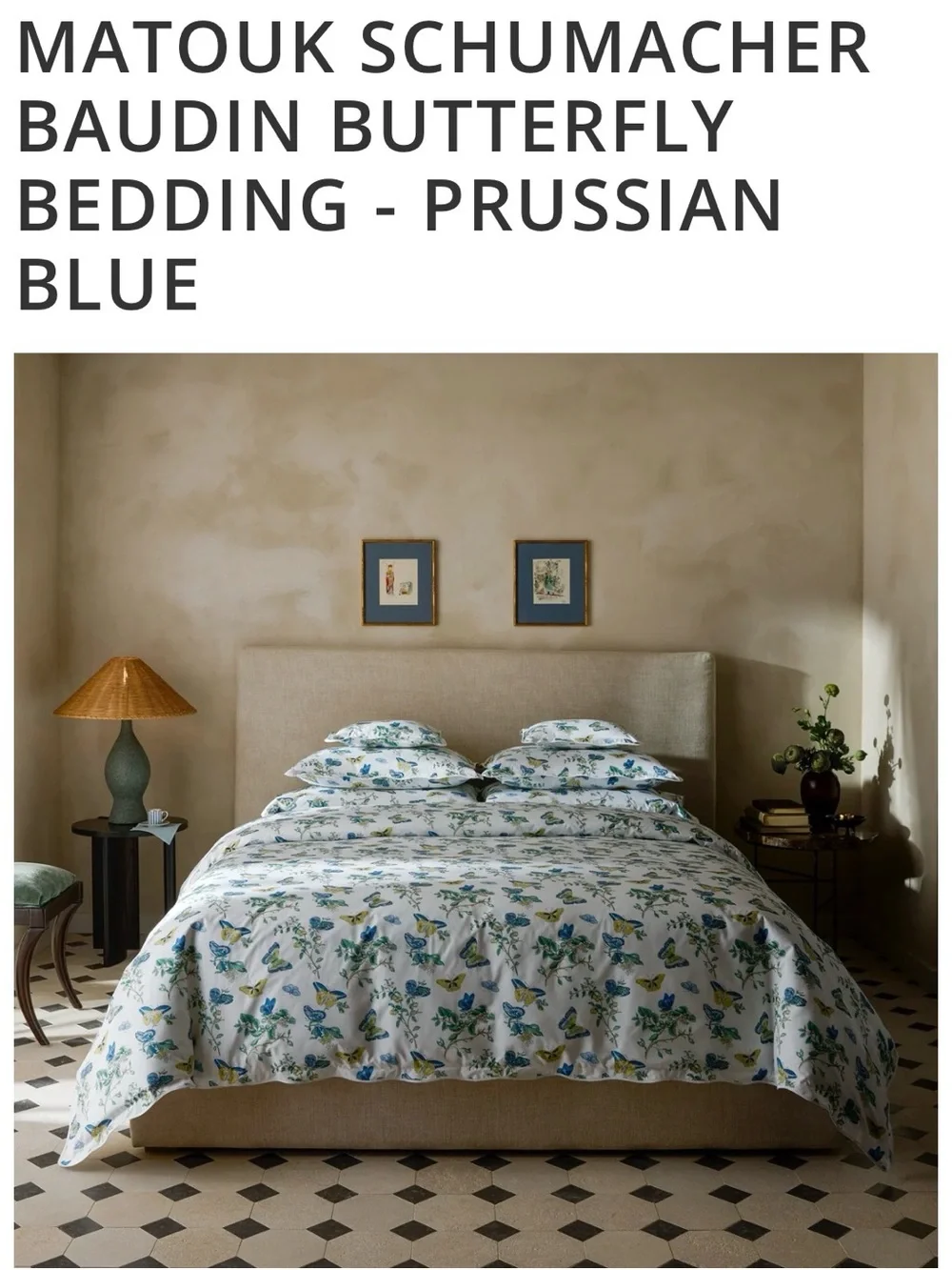 NEW Full Queen MATOUK SCHUMACHER BAUDIN BUTTERFLY DUVET -PRUSSIAN BLUE $725MSRP